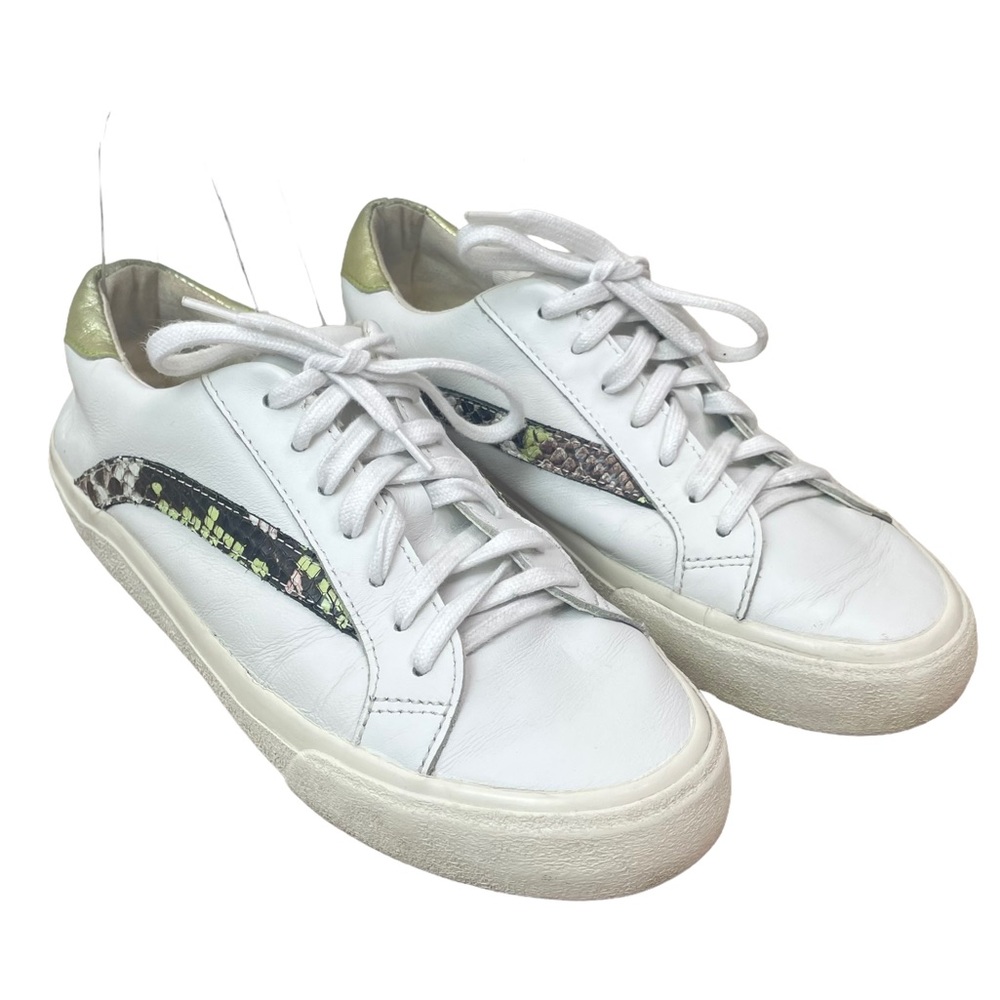 Madewell Sidewalk Low-Top Metallic and Stamped Leather Snake-Print Sneakers 8